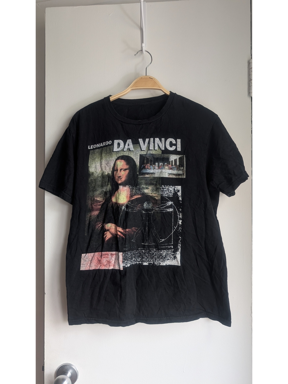 Cotton Tee with Da Vinci Print